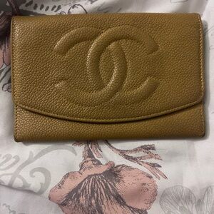 CHANEL Camel Leather Wallet